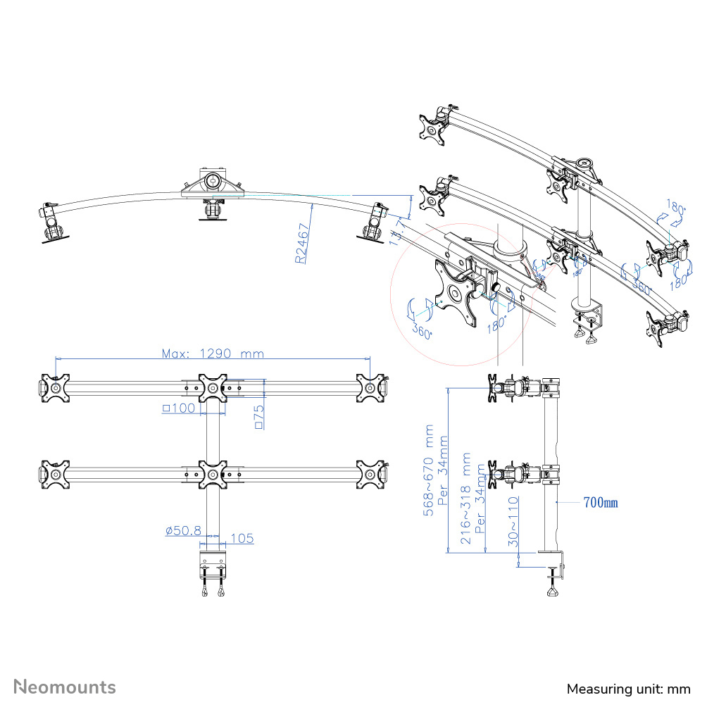 Neomounts by Newstar monitor desk mount